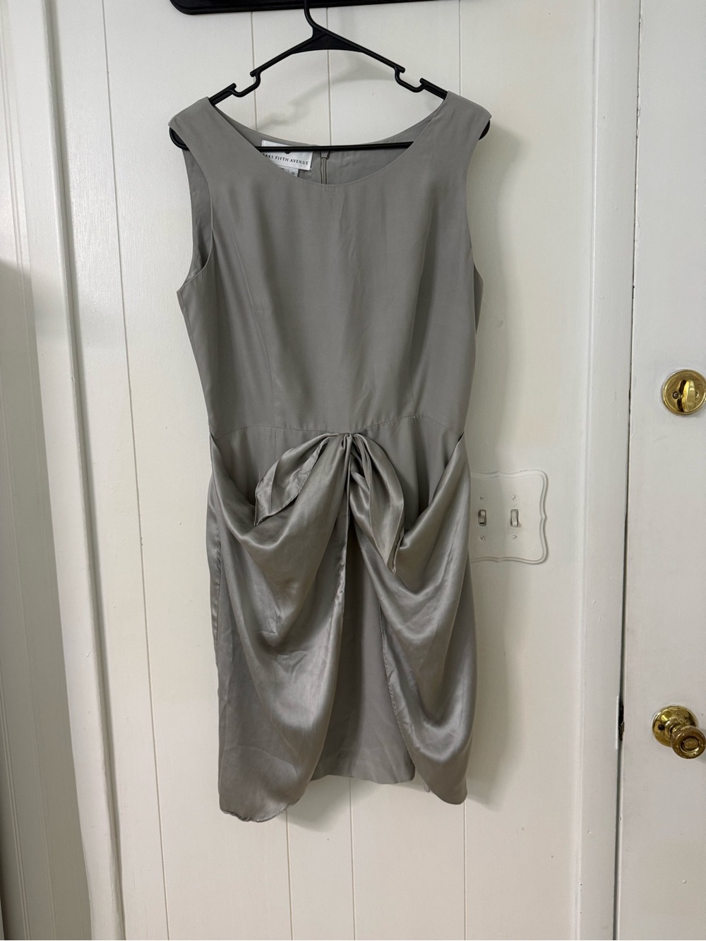 Saks Fifth Avenue Silver Sleeveless Asymmetrical Hem Dress - Picture 4 of 6